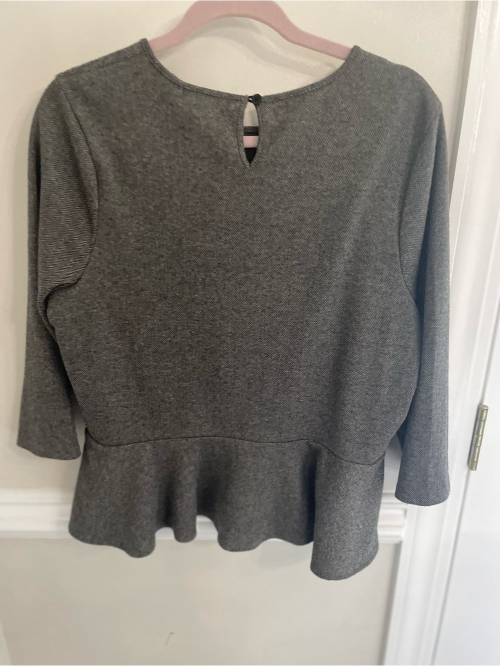 Women’s Gray Peplum Knit Top - 0715 - Picture 4 of 4